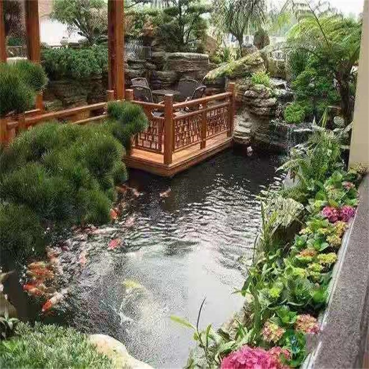 永康庭院设计鱼池假山建造图